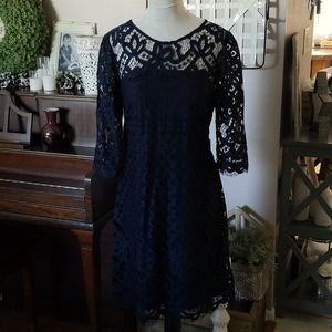 Just Taylor Navy Lace Dress size 4